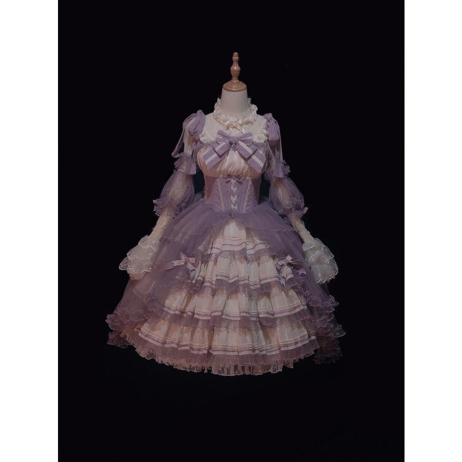 オリジナル 花の結婚式 ドレス グレープ ロリータ JSK バブル シャンパン ゴージャス_1