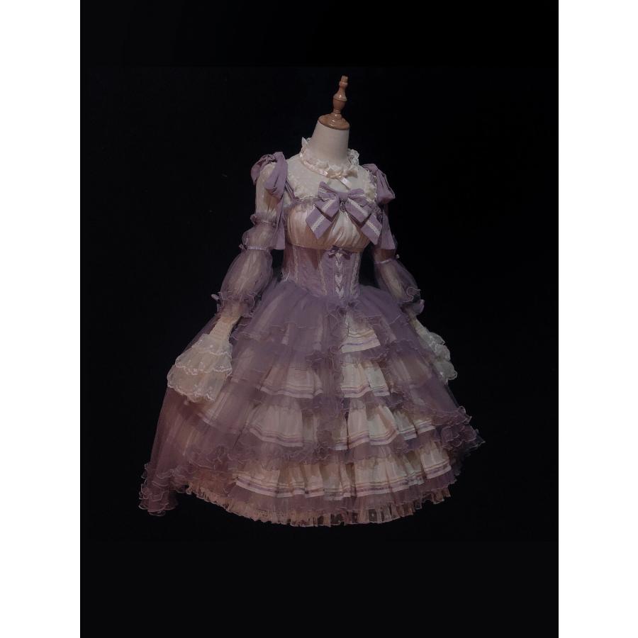 オリジナル 花の結婚式 ドレス グレープ ロリータ JSK バブル シャンパン ゴージャス_3