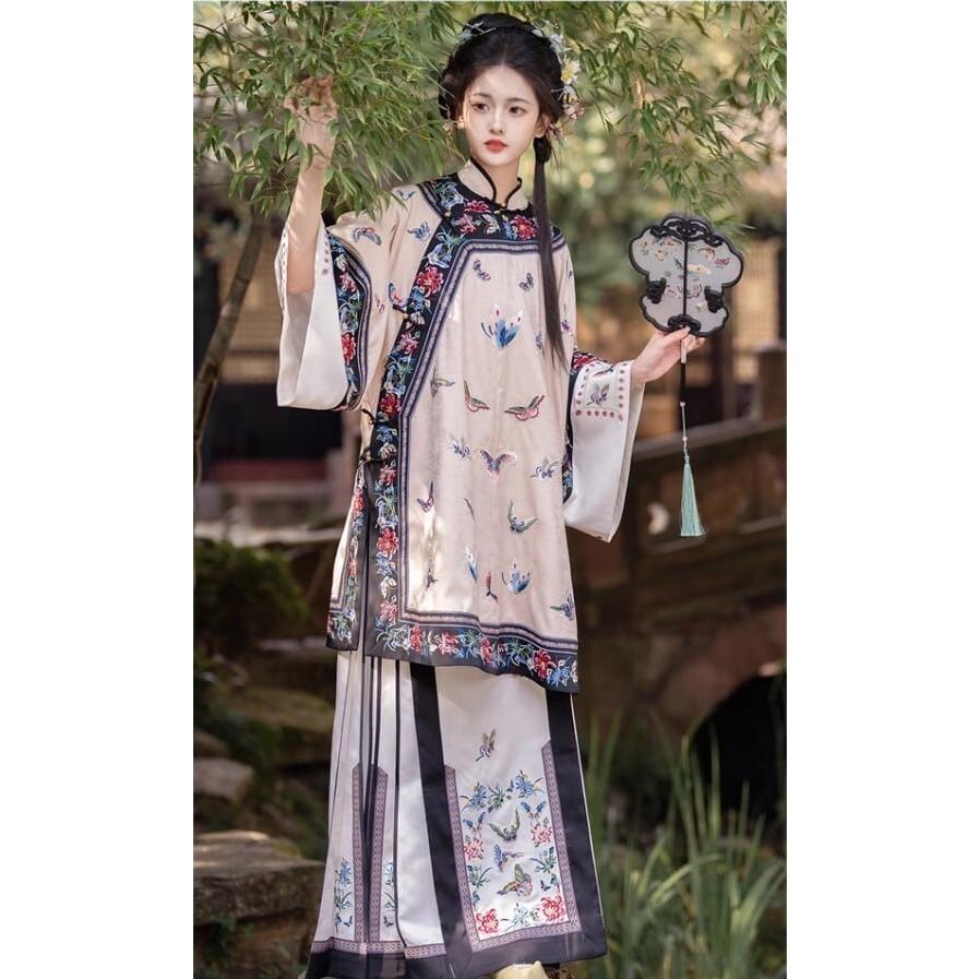 清漢女刺繍華服 レトロスタイル 中国伝統衣装 非漢服_12