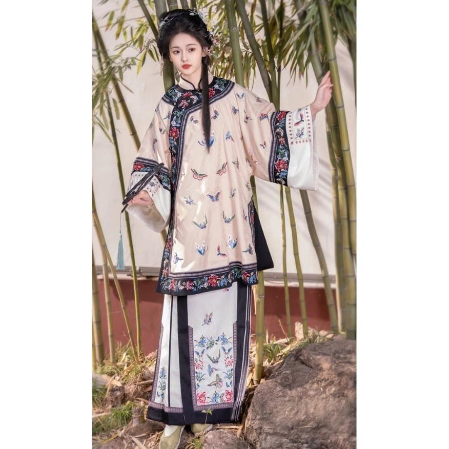 清漢女刺繍華服 レトロスタイル 中国伝統衣装 非漢服_15