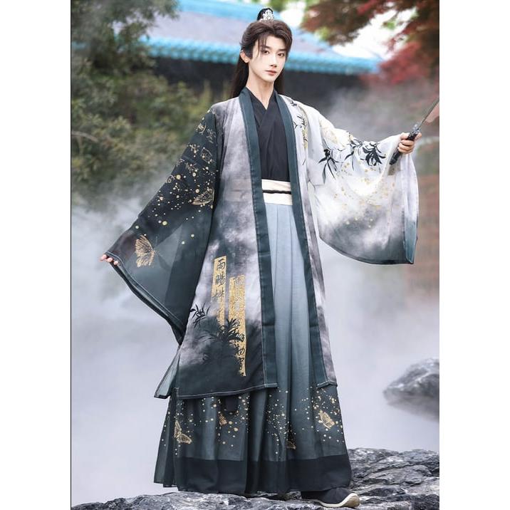晋代風漢服 3点セット 大袖化蝶柄 ペアルック対応_1