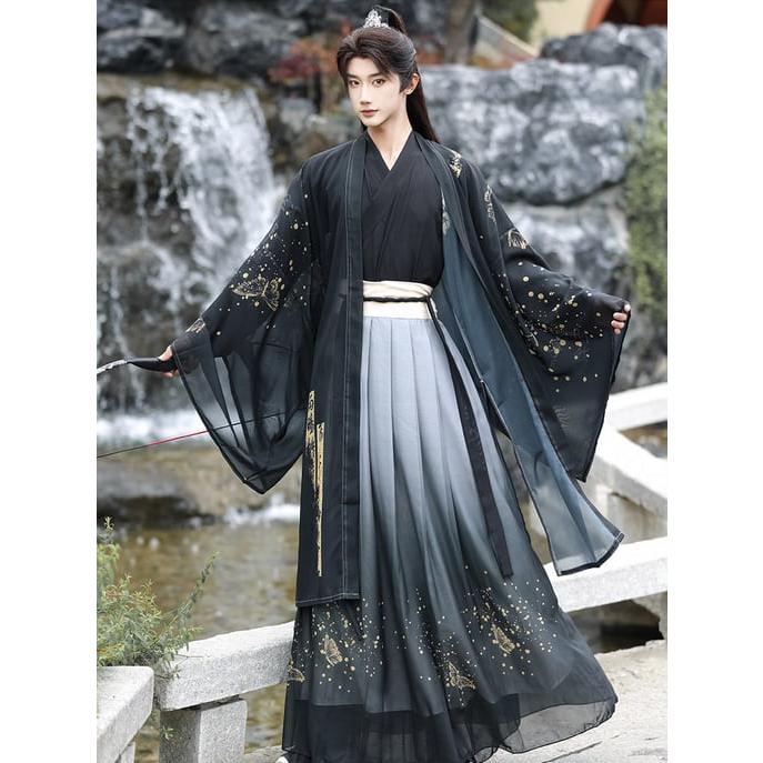晋代風漢服 3点セット 大袖化蝶柄 ペアルック対応_7