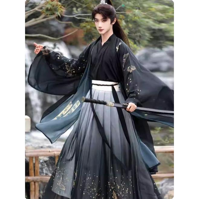 晋代風漢服 3点セット 大袖化蝶柄 ペアルック対応_9