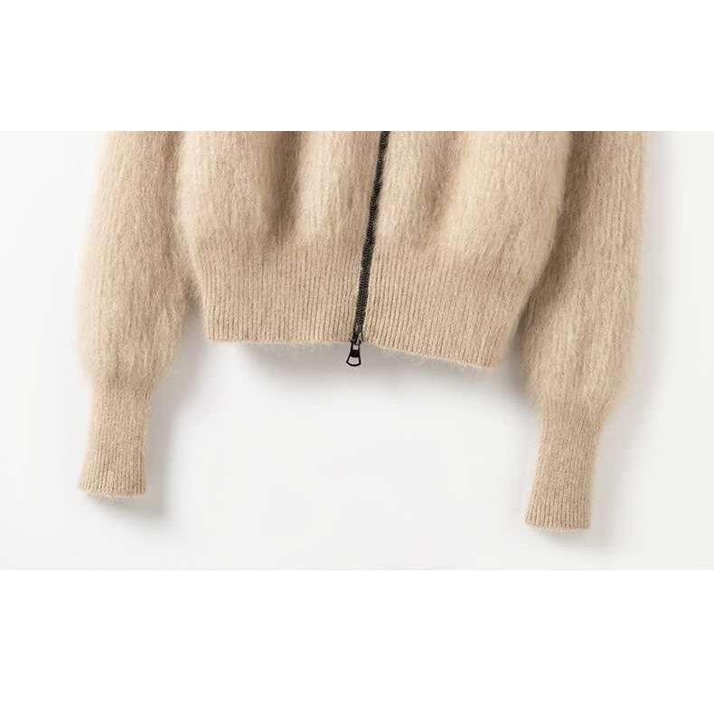 セーラー服 ふわもこジップアップハイネックセーターの画像