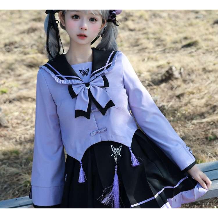 セーラー服 甘めフリル ワンピース_4