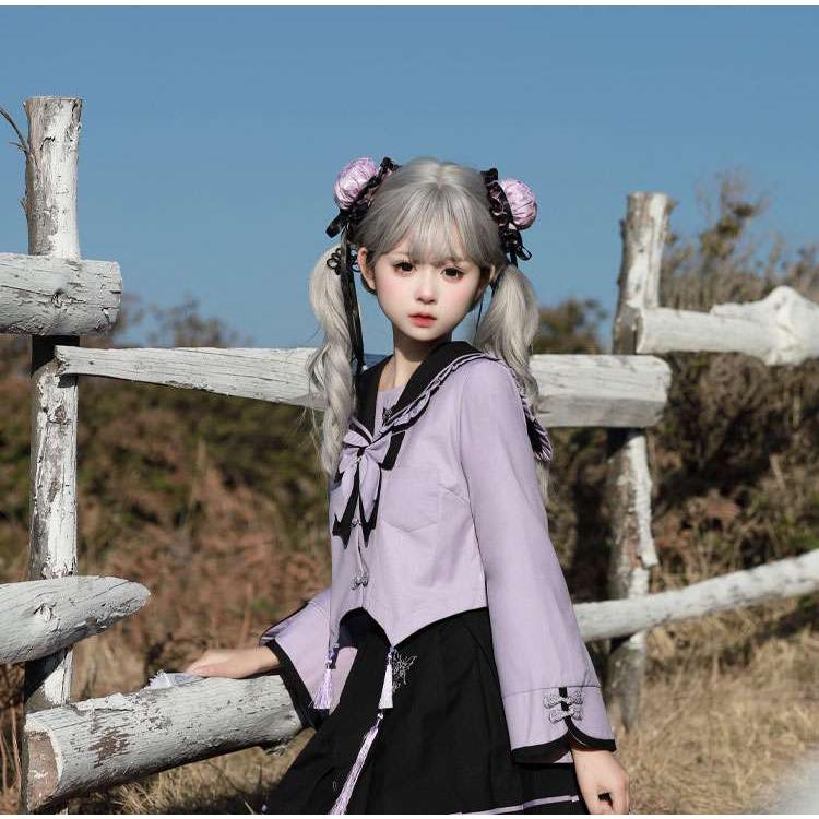 セーラー服 甘めフリル ワンピース_8