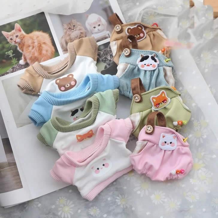10cmぬい服】カラフルオーバーオール 10cmぬいぐるみ用 推し活 推し