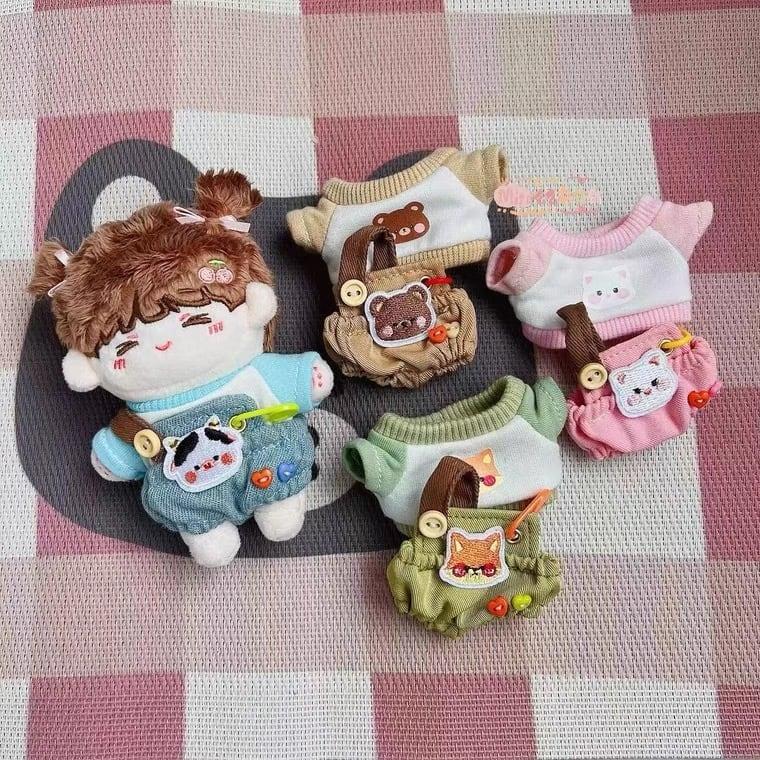 10cmぬい服】カラフルオーバーオール 10cmぬいぐるみ用 推し活 推し