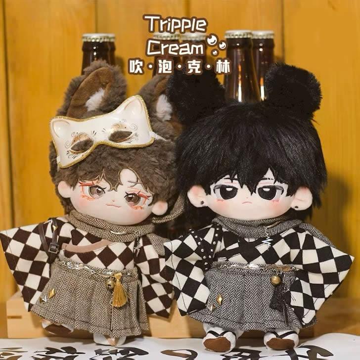 20cmぬい服】市松模様の和服コーデ 20cmぬいぐるみ用 着せ替え