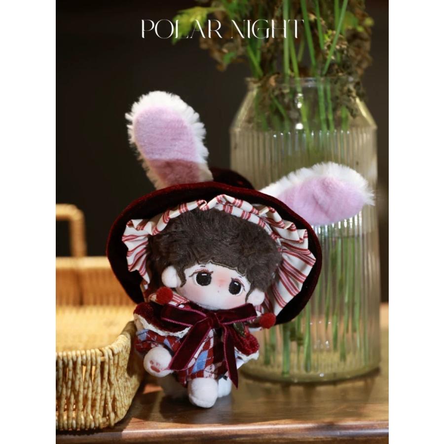 ♡ 10cm ぬい服 おすわり いちご ねこ うさぎ にじぱぺっと ♡ 10cmぬい服】うさぎ&猫 まほうがっこうのコーデ 10cm着せ替え