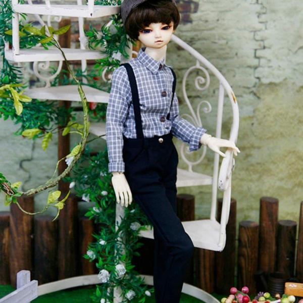 1/3BJDボーイドール服手作りラティスシャツ+ストラップパンツパーティー衣装用BJDドール_2