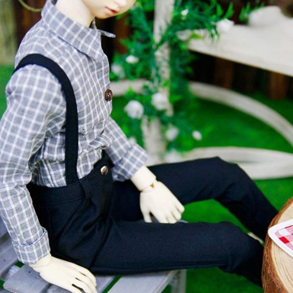 1/3BJDボーイドール服手作りラティスシャツ+ストラップパンツパーティー衣装用BJDドール_3