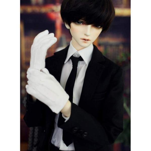 1/3BJDボーイドール服球体関節人形用のハンサムな黒のスーツビジネススーツ（人形なし）の画像