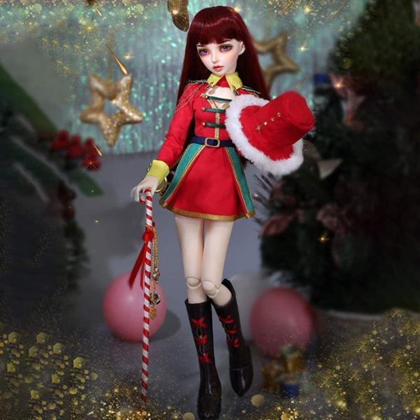 クリスマス女の子-1 / 4BJD人形39.5cm球体関節人形100％手作りSDドールおもちゃと服靴かつら帽子化粧-最高の贈り物