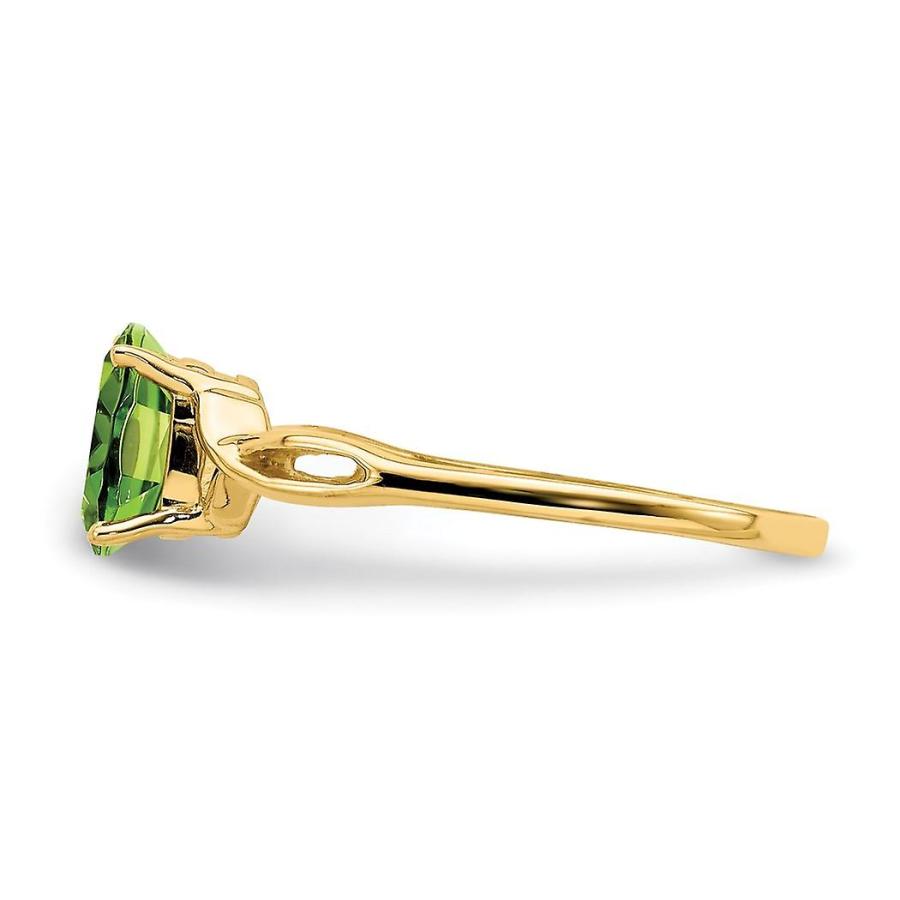 1?4mm 14オーバルポリッシュゴールドペリドットリングサイズ6.00女性のためのジュエリーギフト~0.85 cの画像