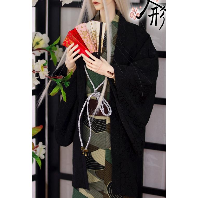 1/3 SD17男 70cm メンズ 着物 羽織 セット服 黒 スーパードルフィー 人形用 着物 オーダー_1