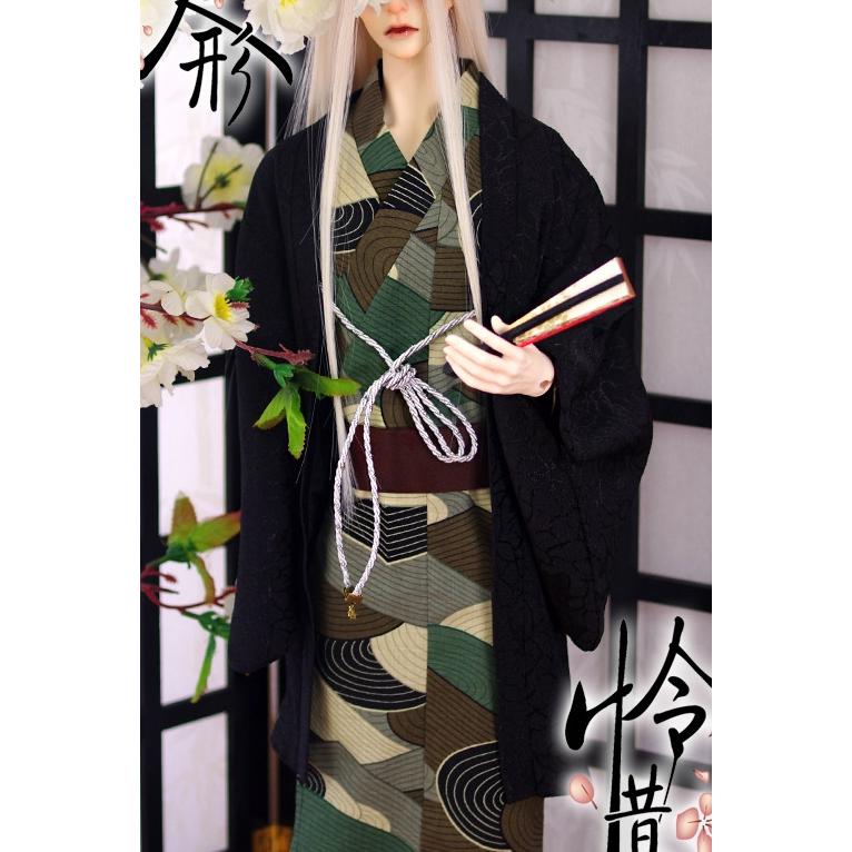 1/3 SD17男 70cm メンズ 着物 羽織 セット服 黒 スーパードルフィー 人形用 着物 オーダー_2