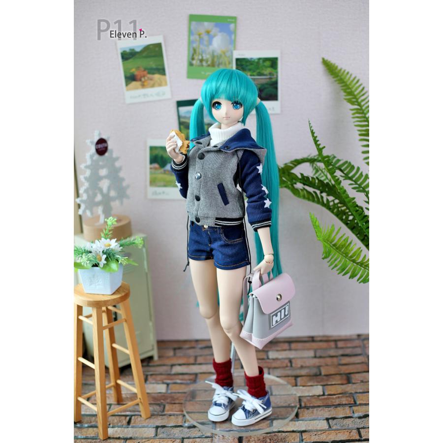 1/3，DD，SD スタジャン ショートパンツ セット服 グレー ドルフィードリーム 人形洋服 オーダー_2