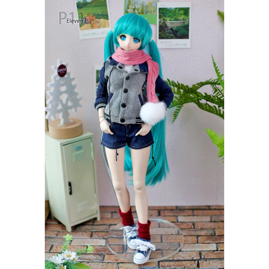1/3，DD，SD スタジャン ショートパンツ セット服 グレー ドルフィードリーム 人形洋服 オーダー_4