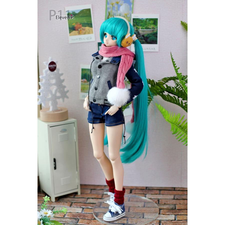 1/3，DD，SD スタジャン ショートパンツ セット服 グレー ドルフィードリーム 人形洋服 オーダー_5