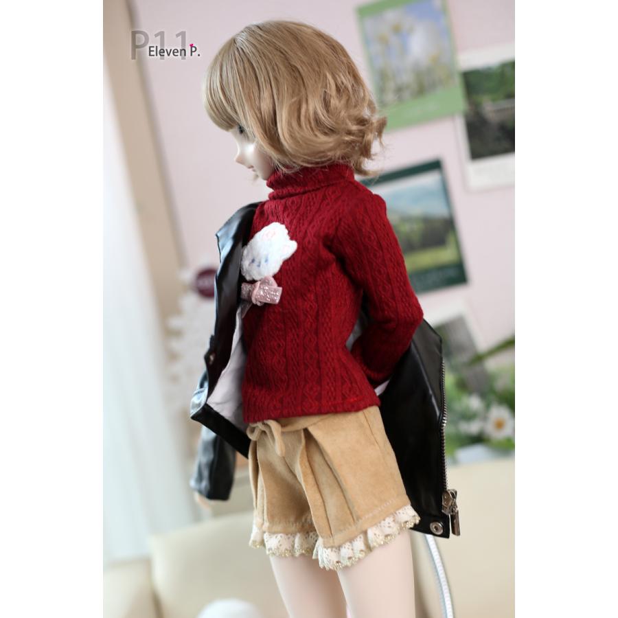 1/3，DD セーター パンツ ニット帽 革ジャン セット服 ドルフィードリーム 人形用 オーダー_2