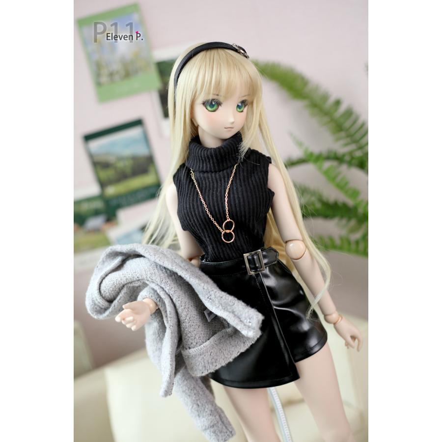 1/3，DD，SD ニット レザースカート セット服 アクセ付 ドルフィードリーム ドール服 オーダー_3