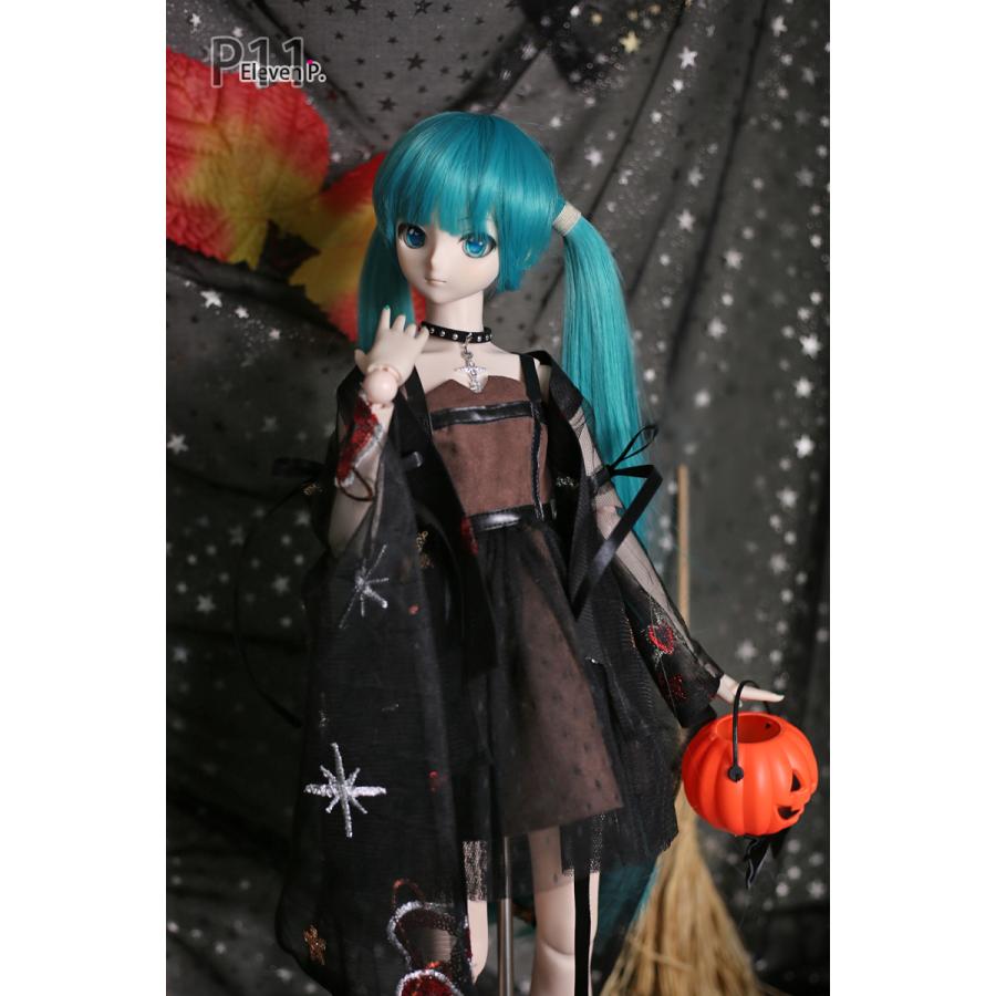 1/3，DD スエードドレス ガウン セット服 黒 ドルフィードリーム ドール服 オーダー