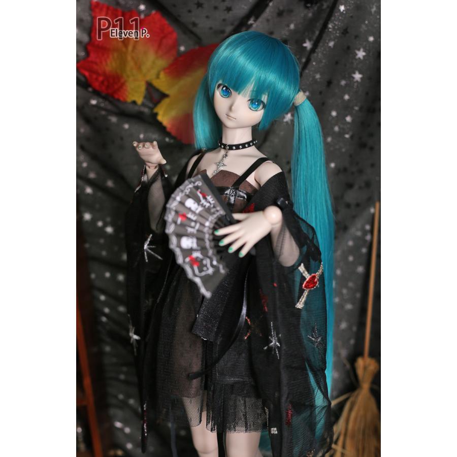 1/3，DD スエードドレス ガウン セット服 黒 ドルフィードリーム ドール服 オーダー