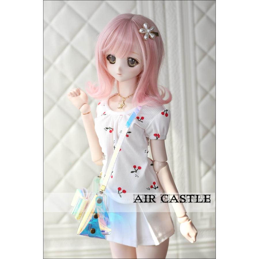 1/3，DD，SD さくらんぼTシャツ 白 ミニスカート セット服 ドルフィードリーム 人形洋服 オーダー