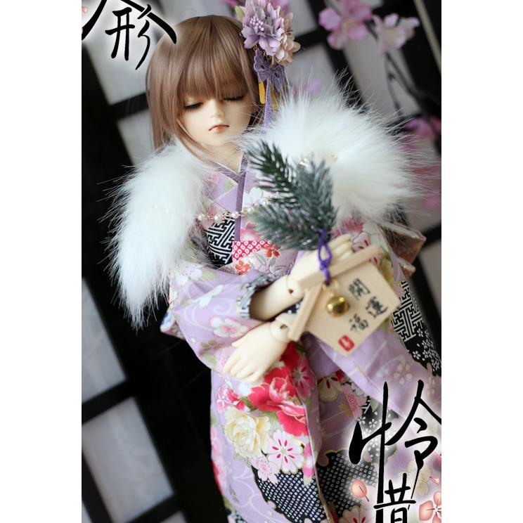 1/3,SD,DD 振袖 セット服 紫桜 草履付 ドルフィードリーム 人形用 着物 オーダー