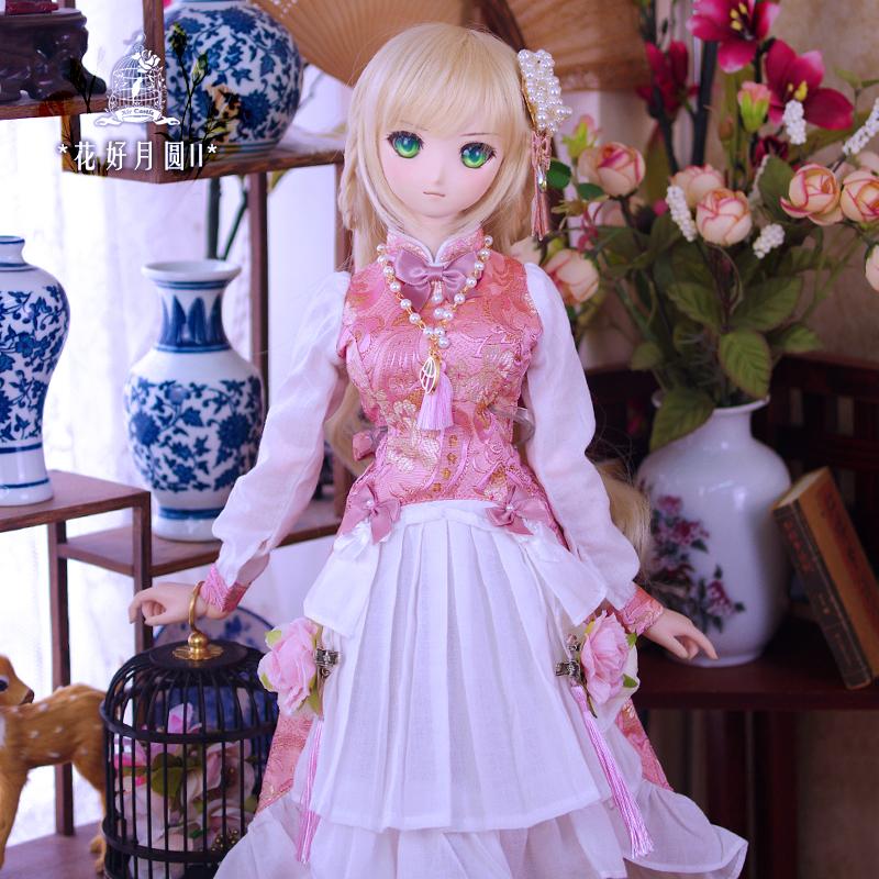 1/3，DD，SD チャイナ風 ドレス セット服 ピンク2 ドルフィードリーム ドールオーダー_1