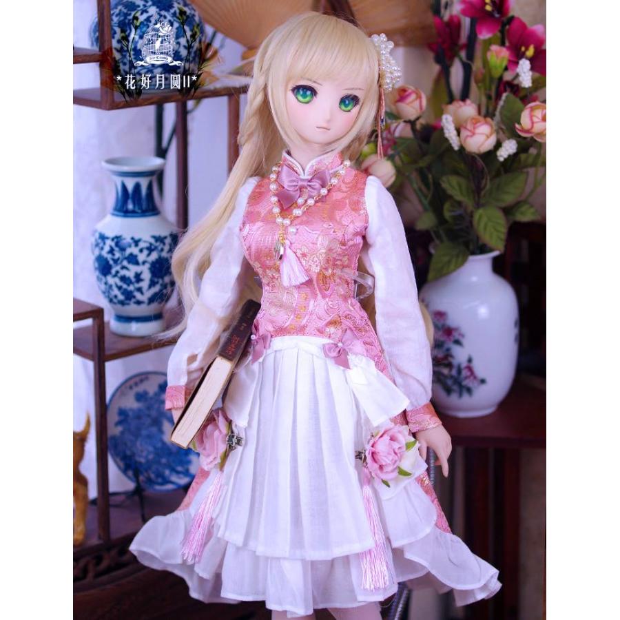 1/3，DD，SD チャイナ風 ドレス セット服 ピンク2 ドルフィードリーム ドールオーダー_5