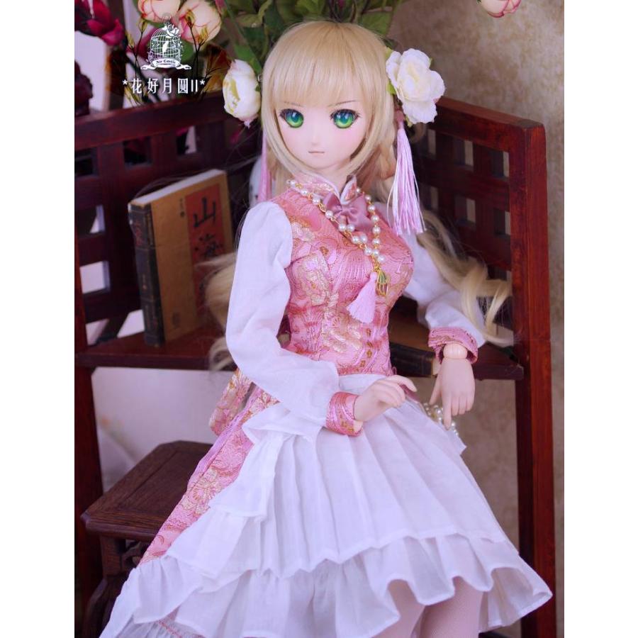 1/3，DD，SD チャイナ風 ドレス セット服 ピンク2 ドルフィードリーム ドールオーダー_7
