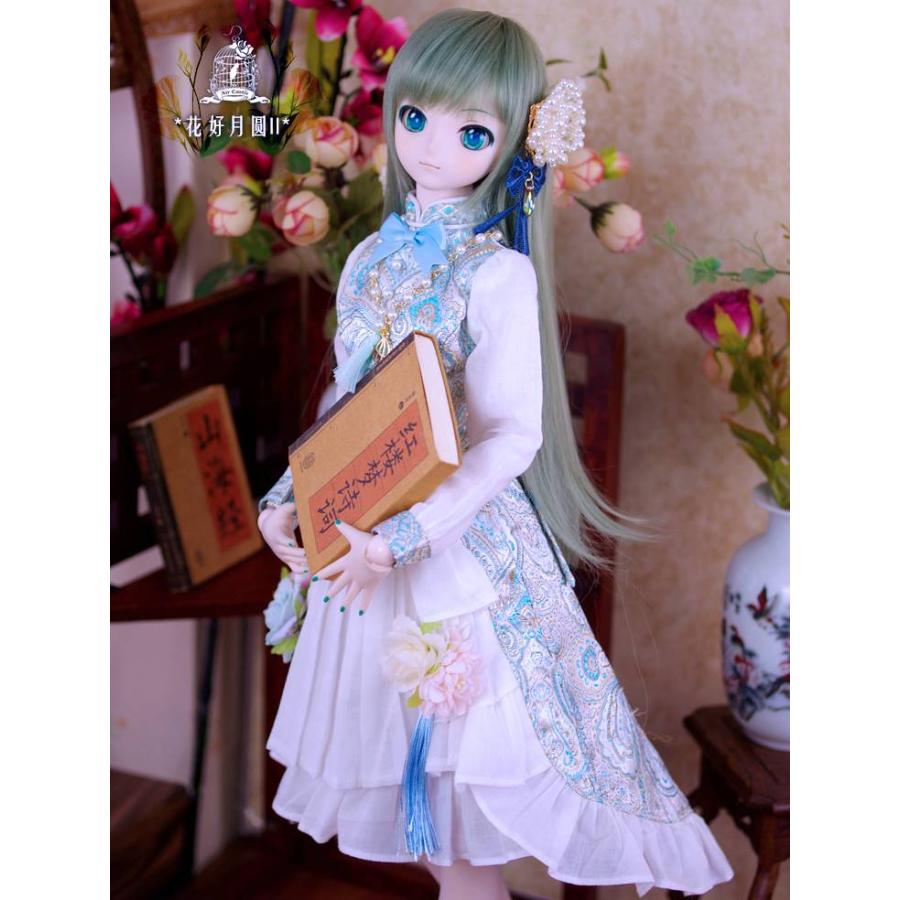 1/3，DD，SD チャイナ風ドレス セット服 水色2 ドルフィードリーム ドールオーダー_4