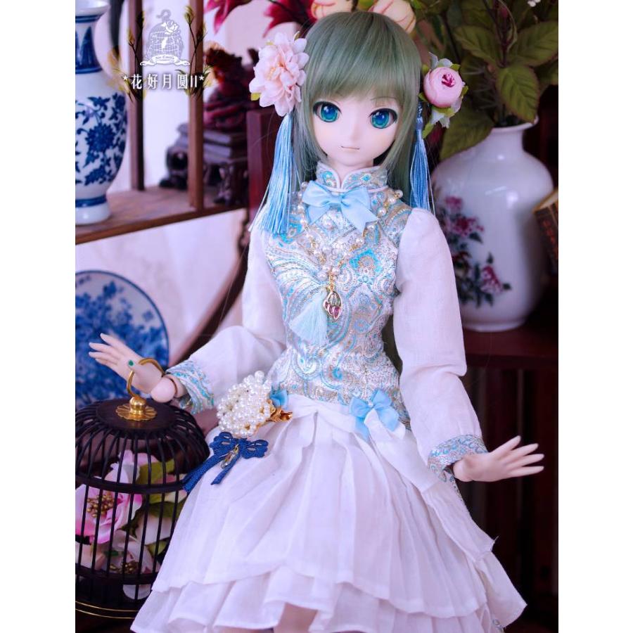 1/3，DD，SD チャイナ風ドレス セット服 水色2 ドルフィードリーム ドールオーダー_5