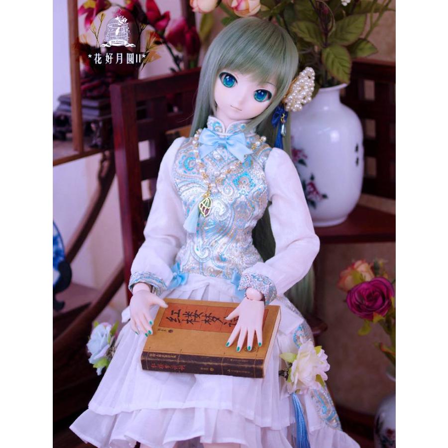 1/3，DD，SD チャイナ風ドレス セット服 水色2 ドルフィードリーム ドールオーダー_6
