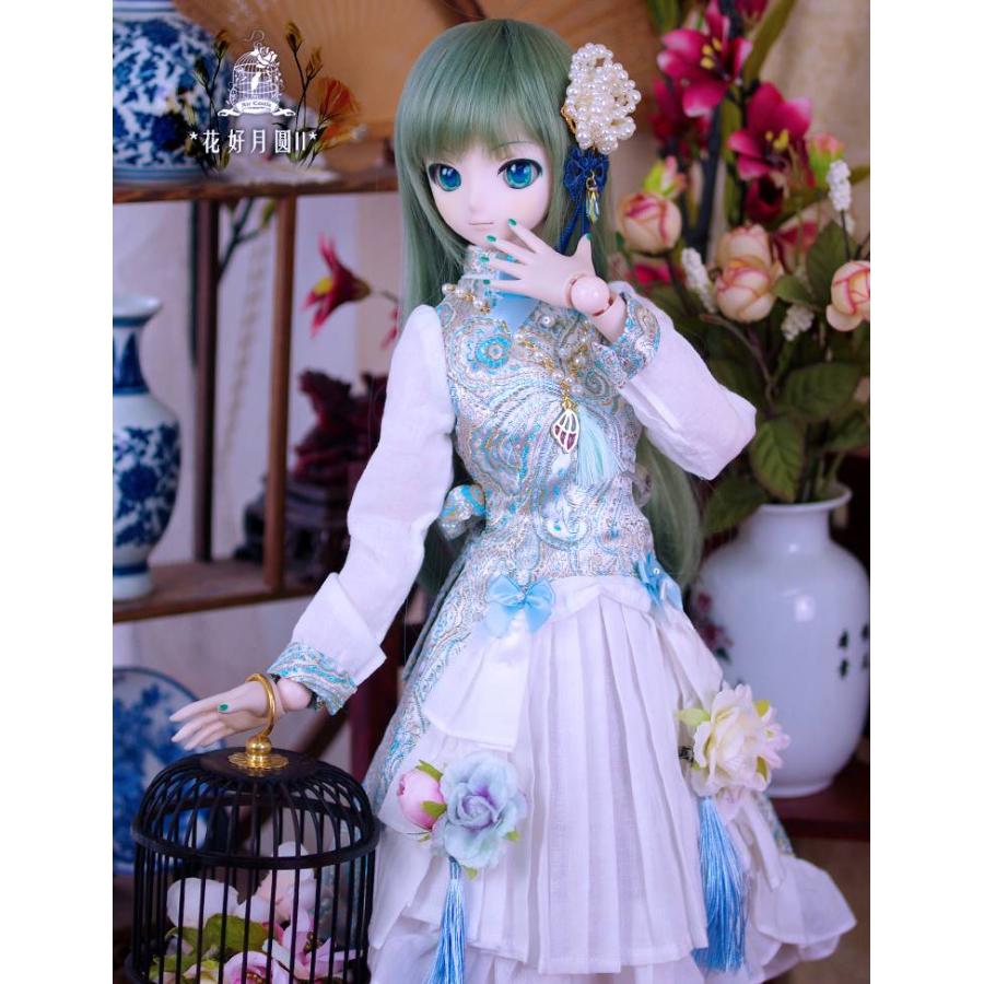 1/3，DD，SD チャイナ風ドレス セット服 水色2 ドルフィードリーム ドールオーダー_7
