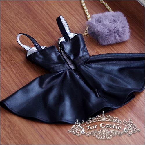 1/3，DD，SD セーター レザー風スカートセット服 黒 ドルフィードリーム 人形洋服 オーダー_1