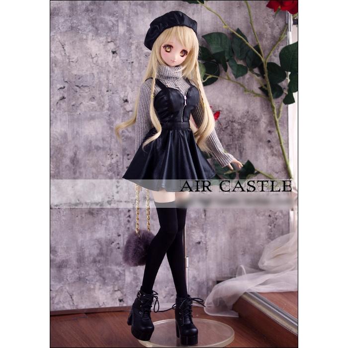 1/3，DD，SD セーター レザー風スカートセット服 黒 ドルフィードリーム 人形洋服 オーダー_3