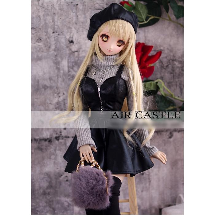 1/3，DD，SD セーター レザー風スカートセット服 黒 ドルフィードリーム 人形洋服 オーダー_4