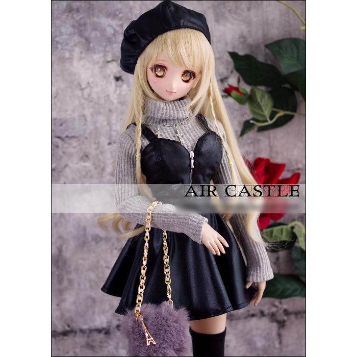 1/3，DD，SD セーター レザー風スカートセット服 黒 ドルフィードリーム 人形洋服 オーダー_5