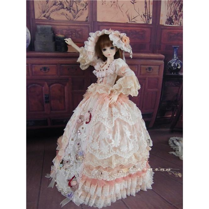SD/DDスーパードルフィー服 レースとビーズのゴージャスドレス : 長楽