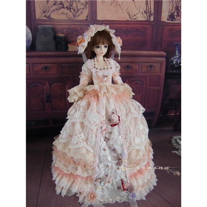 SD/DDスーパードルフィー服 レースとビーズのゴージャスドレス : 長楽
