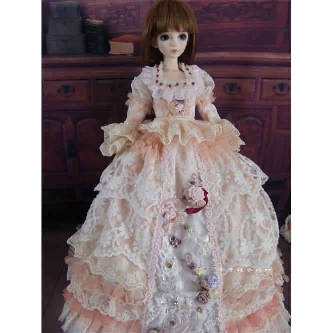 SD/DDスーパードルフィー服 レースとビーズのゴージャスドレス : 長楽