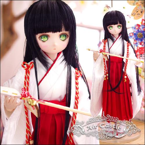 1/4,MSD,MDD 巫女 コスプレセット服 草履付 ドルフィードリーム ドール