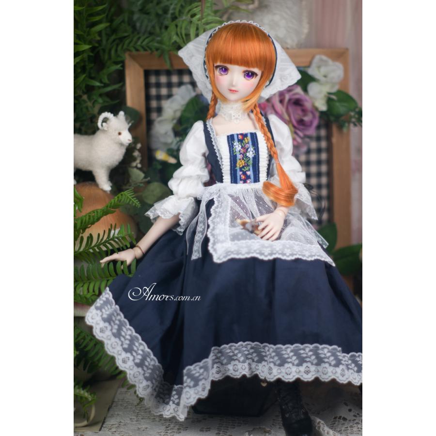 1/6BJD，YOSD，幼SD 牧場少女 セット服 ネイビー ドルフィードリーム 人形洋服 オーダー