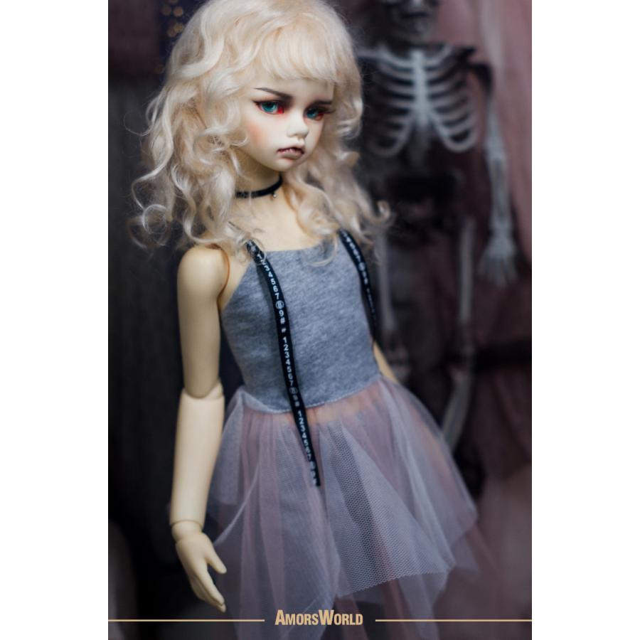 1/4，MSD スカジャン 袖無しTシャツスカート セット服 青 スーパードルフィー 人形洋服 オーダー