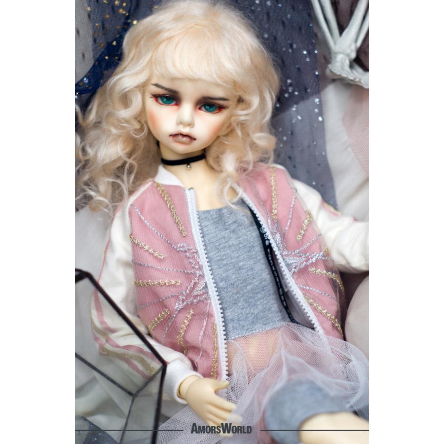 1/4，MSD スカジャン 袖無しTシャツスカート セット服 ピンク スーパードルフィー 人形洋服 オーダー