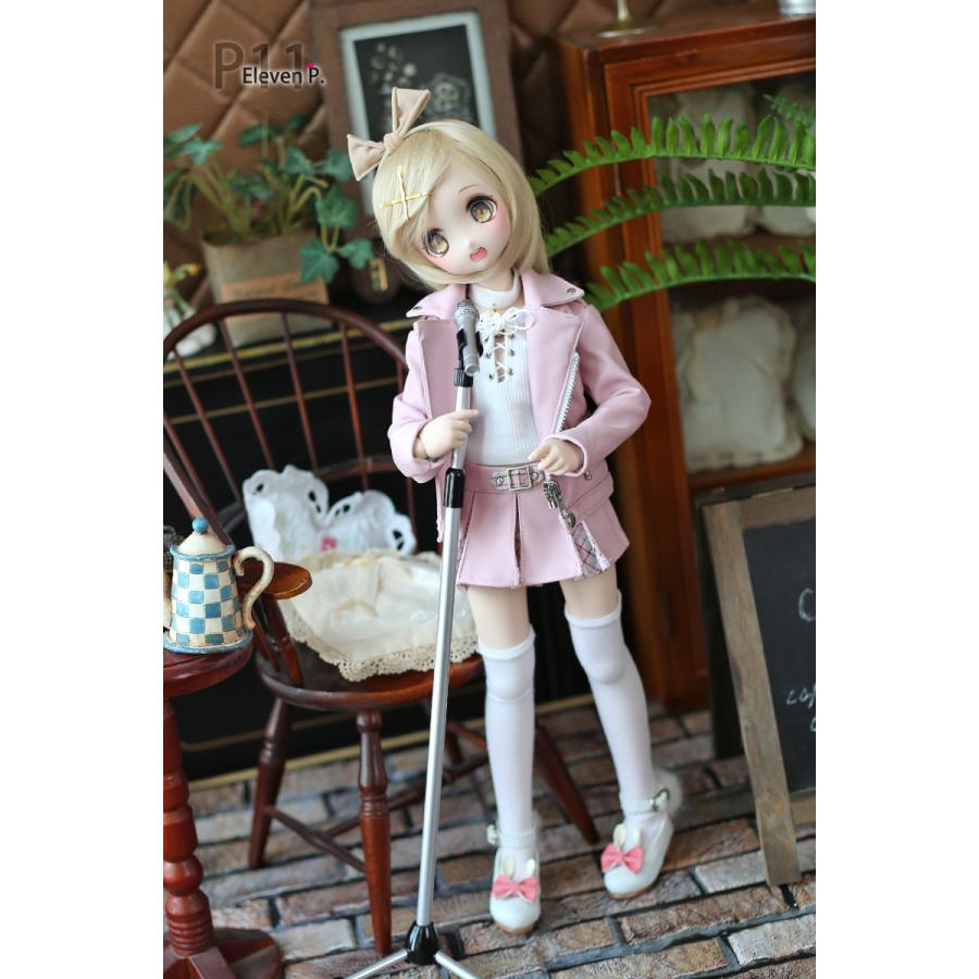 1/4，MSD，MDD 革ジャン風 ライダー ジャケット スカート セット服 ピンク ドルフィードリーム 人形洋服 オーダー_1