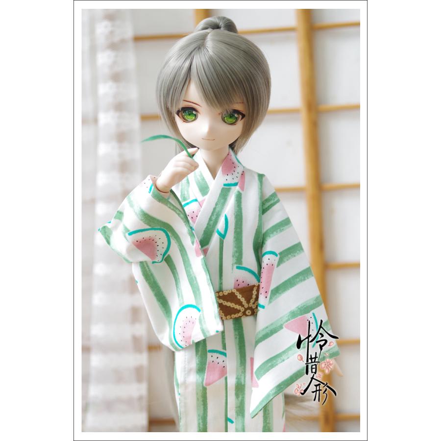 1/4，MSD，MDD メンズ 浴衣セット ストライプ スイカ 緑 ドルフィードリーム ドール服 オーダー_1